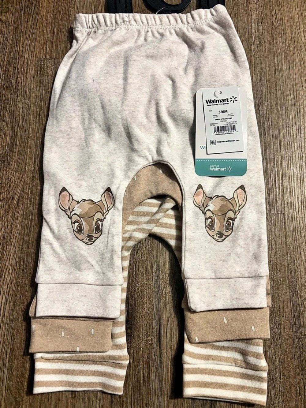 Disney Bundle - Bambi Baby - Jogger Pants - 3Pc Set - 3/6 Months